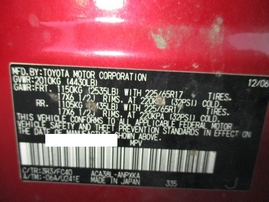 2007 TOYOTA RAV4 RED 2.4L AT 2WD Z15075